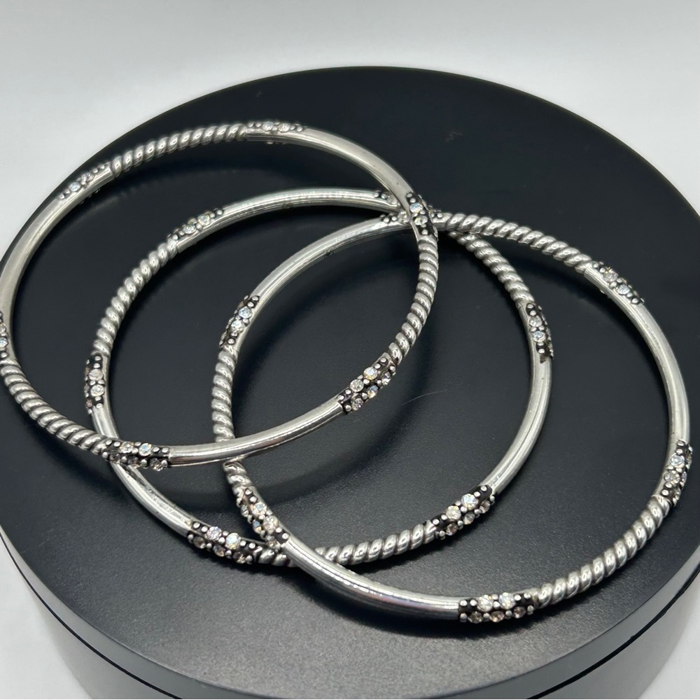 Brighton - Silver & Crystal Stackable Bracelet Se… - image 6